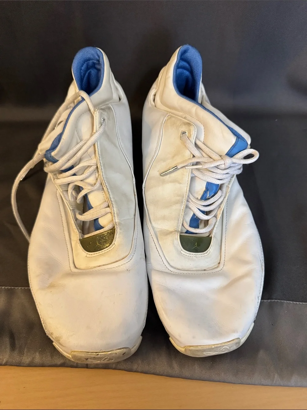 Jordan White Sneakers with Blue Interior